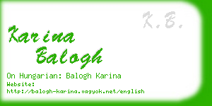 karina balogh business card